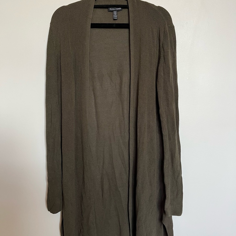 Eileen Fisher Dark Olive Cardigan